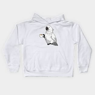 Parrot with Cup of Coffee Kids Hoodie